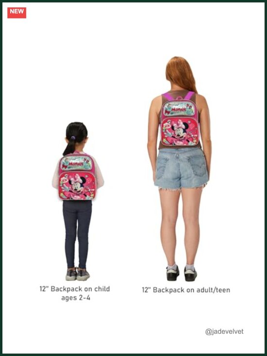 Disney Minnie Mouse Mini Backpack - Adjustable Straps, Water Resistant, Kids